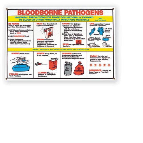- bloodborne pathogens poster 1 ea for sale