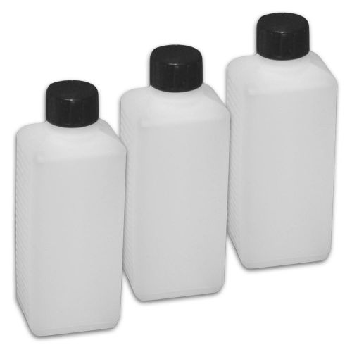 3x Empty polyethyene flask 250 ml with screw cap, cream bottle (3x22008)