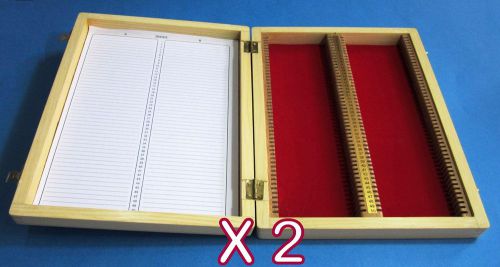 Wooden Microscope slide Box for 100 Slides X 2 NEW- Prepared Slide Storage Case.