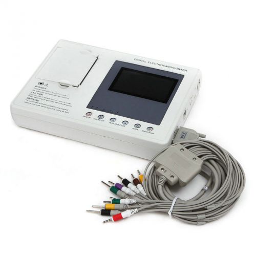 7-inch Color LCD 3-channel Digital 12-lead Electrocardiograph ECG&amp;&amp;EKG  Machine