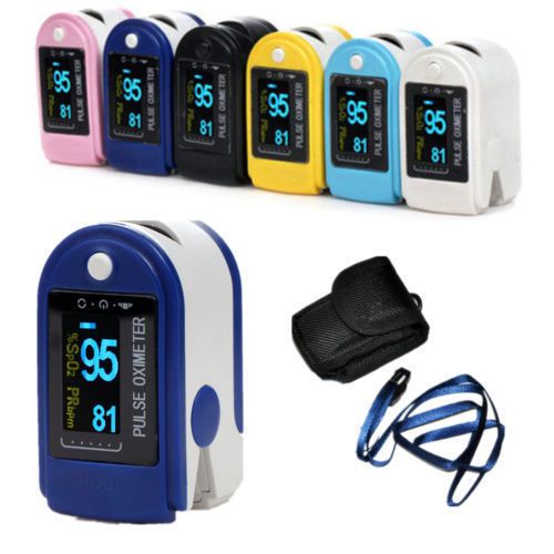 New CE FDA OLED Finger Pulse Oximeter Spo2 PR Oxygen Monitor White+Free case 50D