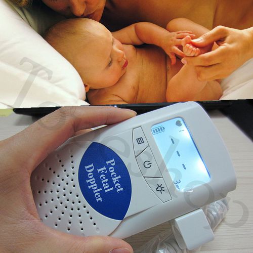 3MHZ Added!!Portable pregnancy fetal doppler baby heartbeat detector+LCD display