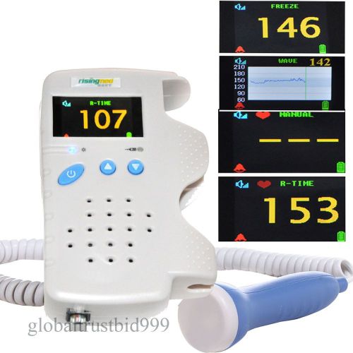 2015 CE free gel Fetal Doppler 3MHZ &amp; Heart Beat Waveform for pregnant baby