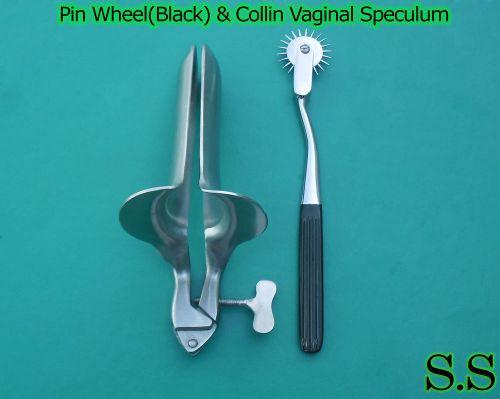 Wartenberg Pin Wheel (Black) Color &amp; Collin Vaginal Speculum Large