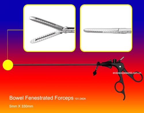 Brand New Bowel Fenestrated Forceps 5X330mm Laparoscopy