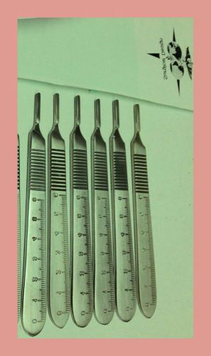 6 PC  Scalpel Handle #3 WITH SCALES Surgical Dental Veterinary Instruments