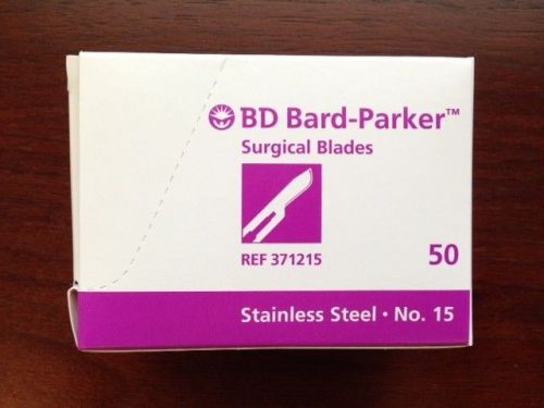 BD Bard-Parker #15 Surgical Blades Stainless Steel 50/bx #371215 Sterile Aspen