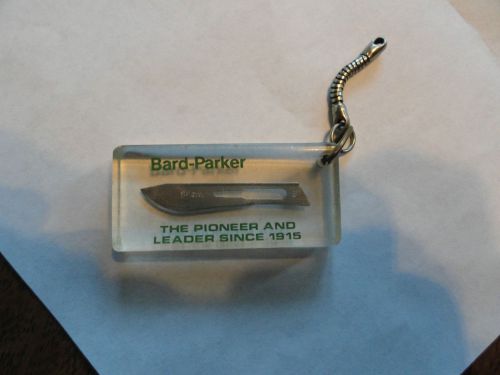 UNUSUAL Bard-Parker Lucite Key Chain  With Encased Blade/Scalpel
