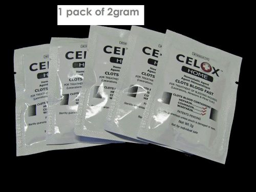 1pk celox first aid traumatic wound stops bleeding fast bandage first aid kit 2g for sale