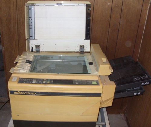 Vintage mita dc-313zd copier with 4 paper tray cassette feed trays &amp; metal stand for sale