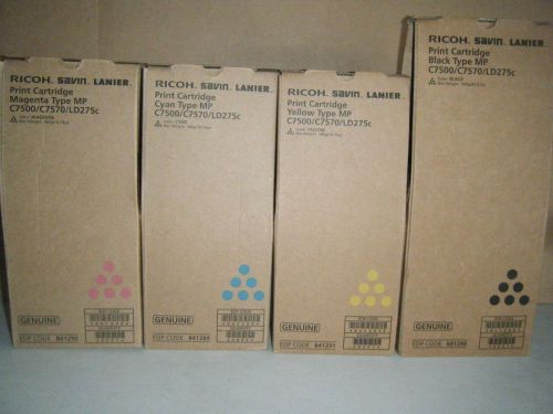 Ricoh C7500 C6000 Complete Set (CYMB) 841288 841289 841290 &amp; 841291