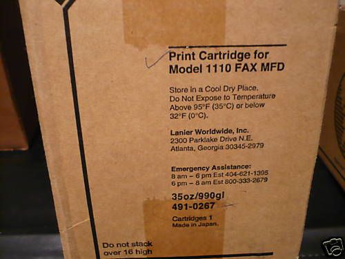 New OEM Lanier 491-0267 1110 Fax MFD Print Cartridge