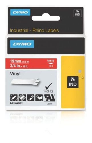 DYMO Rhino 3/4 Red Vinyl 19MM - 1805422 Industrial Labeling Tape NEW