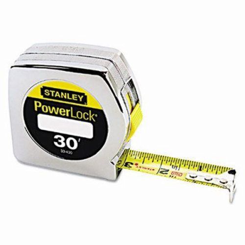 Stanley powerlock tape rule, 1&#034; x 30&#039;, plastic case, chrome (bos33430) for sale