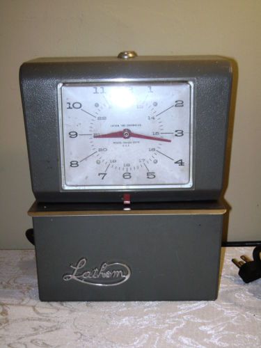 Vintage lathem electric employee time punch clock timeclock works no key for sale