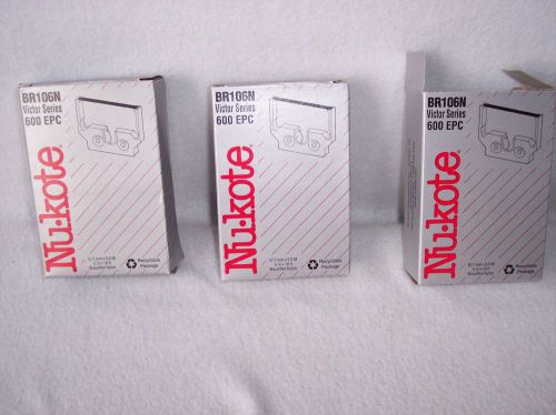Nukote BR106N Victor Series 600 EPC Black  Red Ribbons Lot of 3 Canon Royal NOS