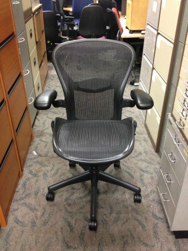 SIZE &#039;A&#039; BLACK HERMAN MILLER AERON  LUMBER SUPPORT FREE DELIVERY