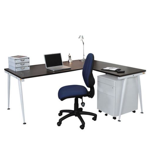 Litewall 2000 desk plus return - white tapered leg - Commercial grade double sup