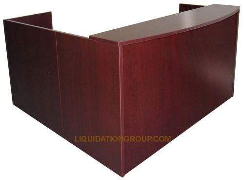 New l-shape reception desk -mahogany or cherry laminate - commercial grade for sale