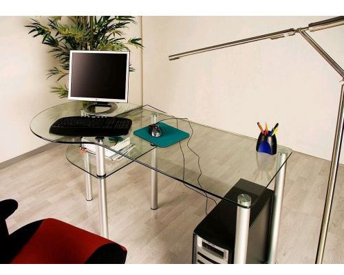 Scrivania vetro design* tavolo pc elegante e moderno* arredo ufficio-casa-camera for sale