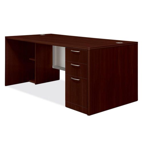 The hon company hon11887rgnn attune mahogany laminate desking with frosted doors for sale