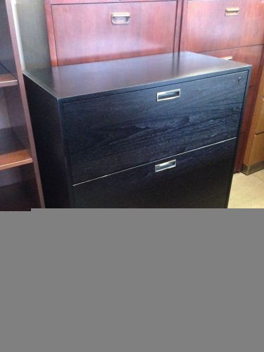 3 drawer lateral size file cabinet in black color wood w/lock&amp;key for sale