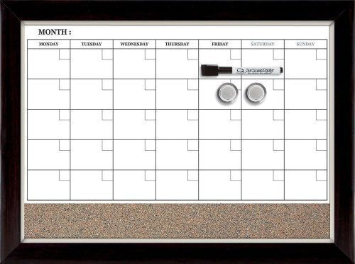 New huge quartet magnetic dry erase monthly calendar tackable corkboard 17 x 23 for sale
