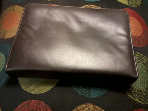 Genuine leather portfolio case-6 rings new- /mint 6.5 x 9 x 1. write track brown for sale