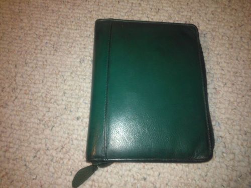Franklin Quest/Covey Hunter Green Grain Leather Compact Planner Binder 6-ring