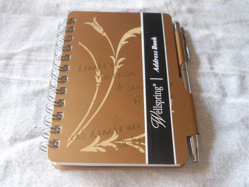 Wellspring  Metal Address Book / Pen for purse or travel