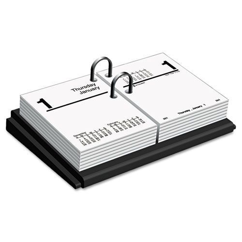 At-A-Glance Compact Daily Desk Calendar Base, 3 x 3 3/4, Black. Sold as Each