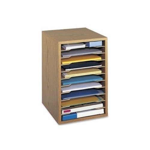 Desk Top Organizer Wood Shelves File Mail Storage Sorter Home Office Paper Pen