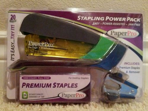 NEW Paperpro Desktop Stapler 20 Sheets Cap. GREEN Bundle Staple Remover Staples