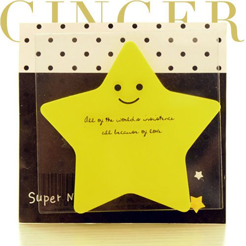 Cute star fluorescent pad with cover sticker post it memo index sticky notes for sale