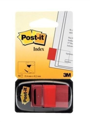 NEW 3M 680-1 Post-it Flags Red, 1/pk of 50 dispenser, 1&#034;x1 3/4&#034;