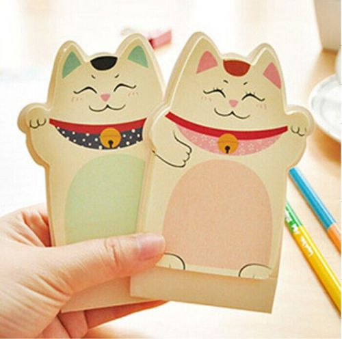 Lucky Cat Beckoning Cat: Post-it Memo paper pad desktop sticky notes flags