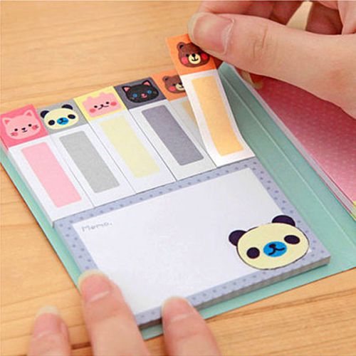 Cute Lovely Animals Sticker Post-It It Marker Memo Flags Sticky Notes