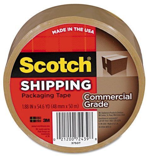 Commercial grade shipping packaging tape 1 88 inch x 54.6 yard tan 3750t for sale