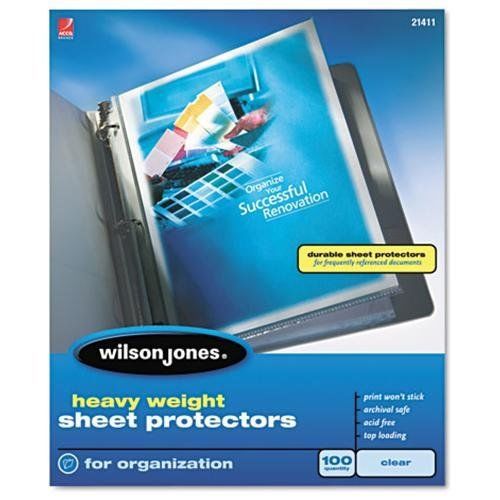 Wilson jones heavywt clear sheet protectors - letter 8.50&#034; x 11&#034; - (21411) for sale