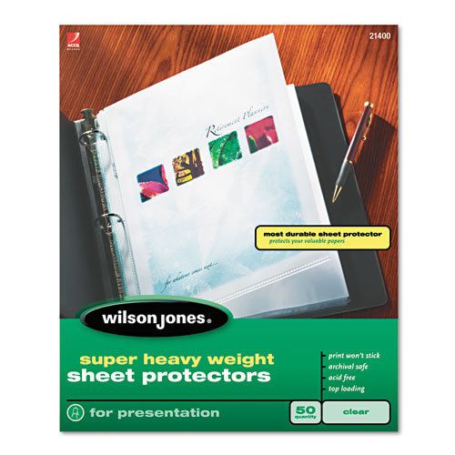 Super Heavy Weight Sheet Protector, Non-Glare Finish, Clear, 50/Box