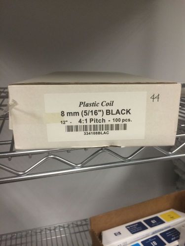 Plastic Coil Bindings 5/16&#034; 8mm 4:1 Black, 72 pieces