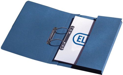Elba Stratford Transfer Spring File Pocket Recycled 315gsm 32mm Foolscap BLUE