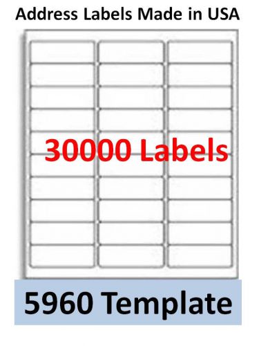 30000 Laser/Ink Jet Labels 30up Address Compatible with Avery 5960