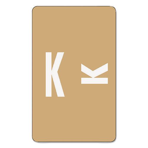 Alpha-Z Color-Coded Second Letter Labels, Letter K, Light Brown, 100/Pack