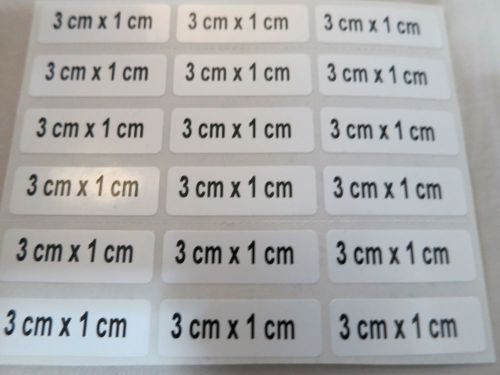 240 white glossy personalized 3 x1 cm waterproof name stickers labels tags deca for sale