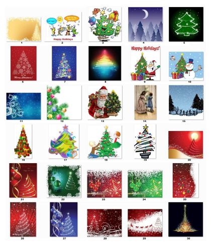 30 Personalized Return Address Christmas Trees Labels Buy 3 get 1 free (cs6)