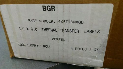 Thermal Transfer Labels 4&#034;x6&#034; 1000 labels per roll, 4 rolls per case.