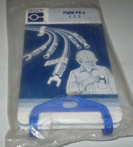 NEW BRADY PWM-PK-4 1, 2, 3 REPOSITIONABLE VINYL CLOTH PORTA-PACK WIRE MARKERS