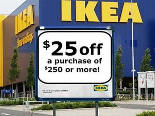 $25 OFF $250 IKEA Coupon VALID ON ANY FURNITURE PURCHASE - Expires 02-21-2015