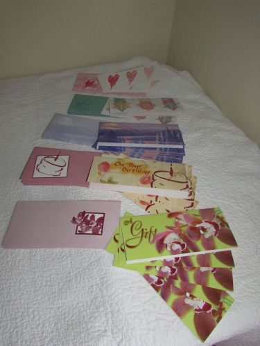 19 Blank Gift Certificate Holiday Special Occasion Card Envelope Massage Spa LOT